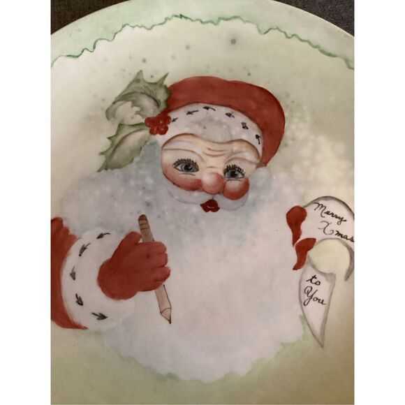 Vintage Handmade Santa’s Cookie Glass Plate - Picture 5 of 5